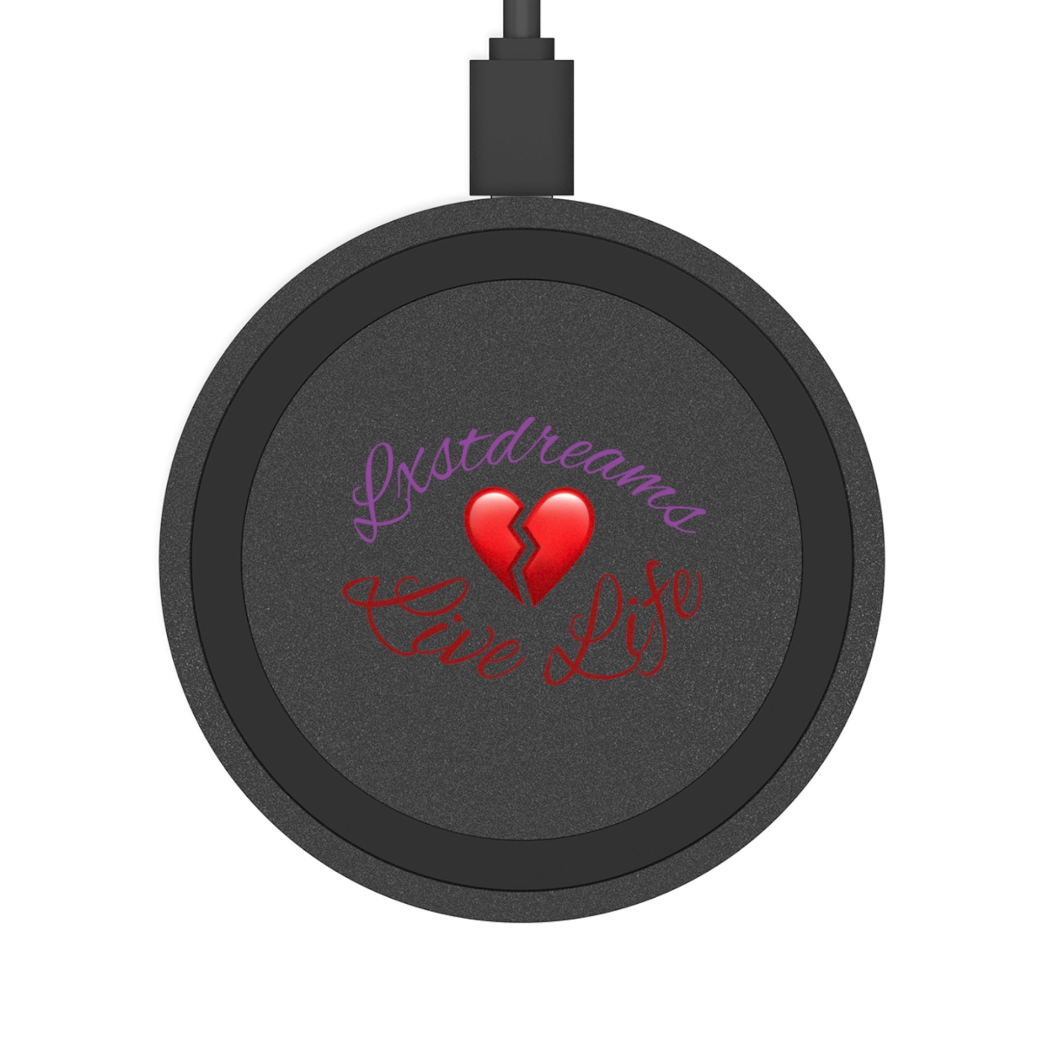 Wireless Charging Pad – 'Lostdreams Live Life' Heart Design